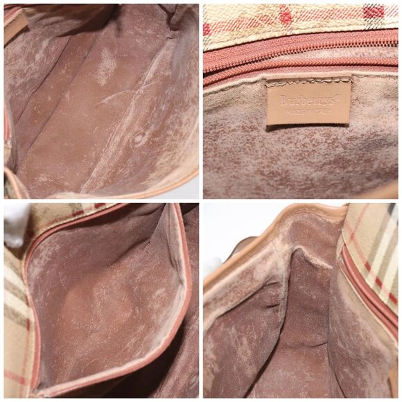 Burberrys Nova Check Shoulder Bag PVC Beige Gold Auth BA2017 - Picture 15 of 16